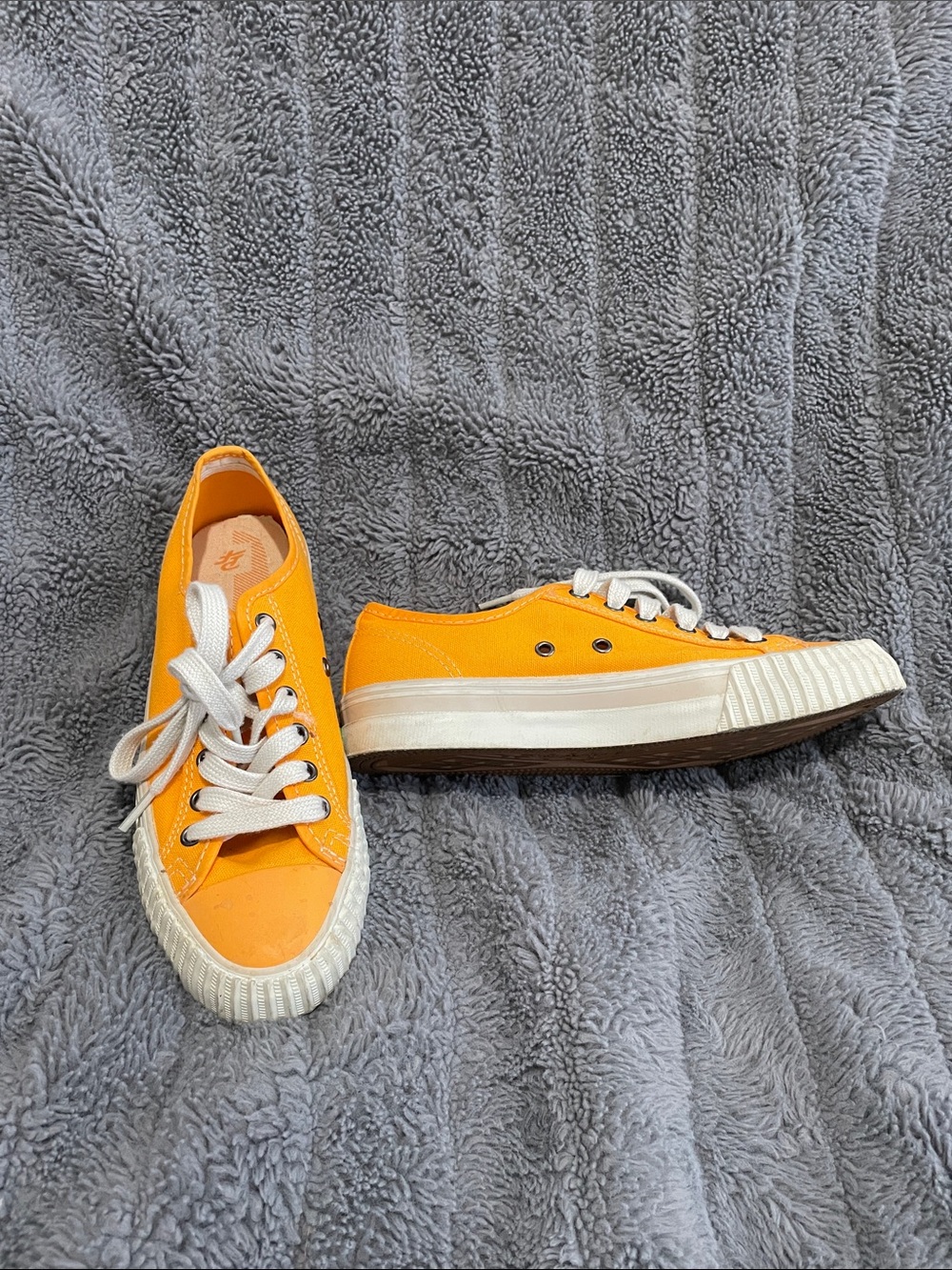 P.F. Flyers Women's Low-Top Canvas Sneakers in Bright Orange with White Trim